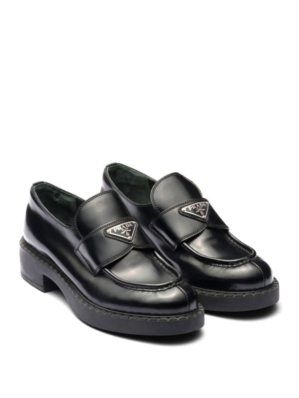 Prada Black Leather Loafers